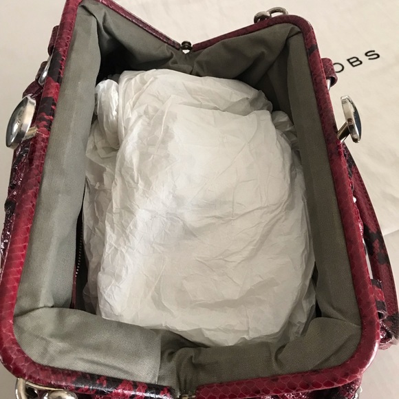 Marc Jacobs STAM Bag Python Bordeaux Studded wTags - Picture 13 of 17